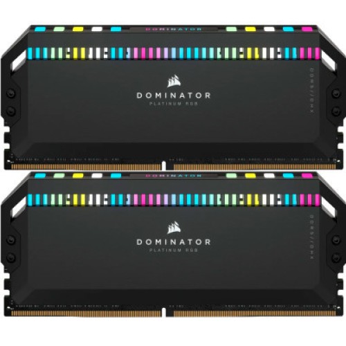 Модуль памяті для компютера DDR5 32GB (2x16GB) 6000 MHz Dominator Platinum RGB Black Corsair (CMT32GX5M2E6000C36)