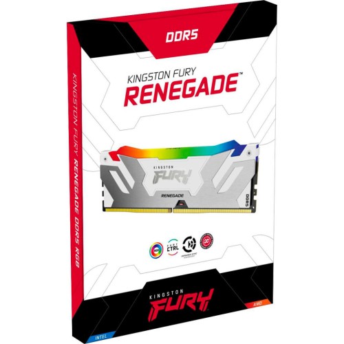 Модуль памяті для компютера DDR5 32GB 6400 MHz Renegade RGB White Kingston Fury (ex.HyperX) (KF564C32RWA-32)