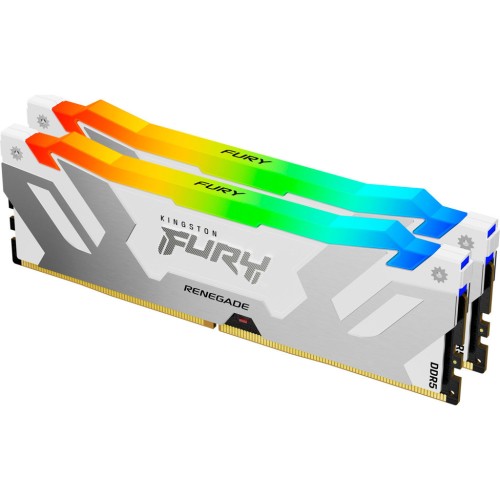 Модуль памяті для компютера DDR5 32GB (2x16GB) 7600 MHz Renegade RGB White XMP Kingston Fury (ex.HyperX) (KF576C38RWAK2-32)