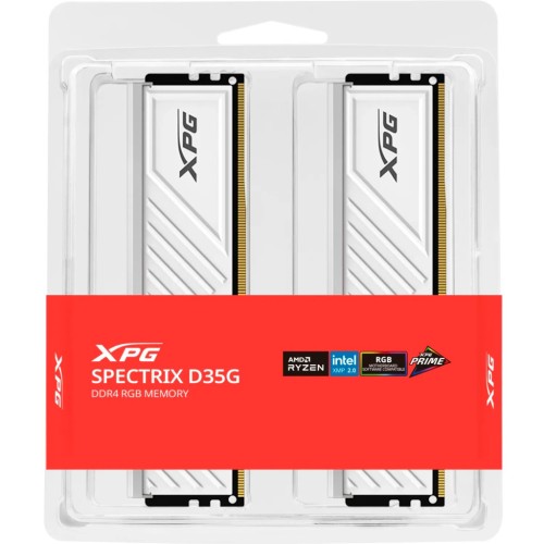 Модуль памяті для компютера DDR4 16GB (2x8GB) 3600 MHz XPG Spectrix D35G RGB White ADATA (AX4U36008G18I-DTWHD35G)