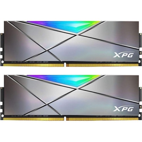 Модуль памяті для компютера DDR4 16GB (2x8GB) 4133 MHz XPG SpectrixD50 RGB Tungsten Gray ADATA (AX4U41338G19J-DGM50X)