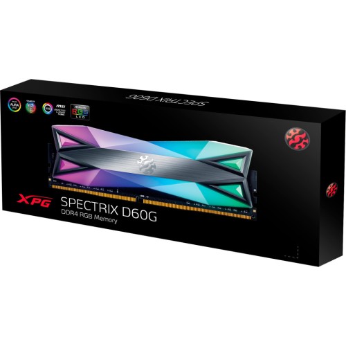 Модуль памяті для компютера DDR4 8GB 3600 MHz XPG Spectrix D60G RGB Tungsten Gray ADATA (AX4U36008G18I-ST60)