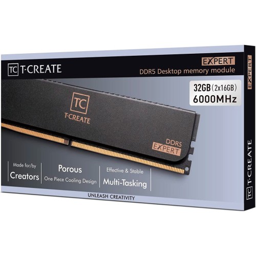 Модуль памяті для компютера DDR5 32GB (2x16GB) 6000 MHz T-Create Expert Black Team (CTCED532G6000HC38ADC01)