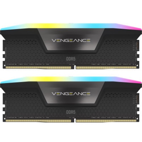 Модуль памяті для компютера DDR5 48GB (2x24GB) 5200 MHz Vengeance RGB Black Corsair (CMH48GX5M2B5200C38)