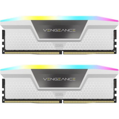 Модуль памяті для компютера DDR5 32GB (2x16GB) 6000 MHz Vengeance RGB White Corsair (CMH32GX5M2E6000C36W)