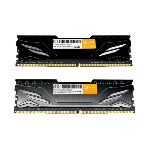 Модуль памяті для компютера DDR4 32GB (2x16GB) 2666 MHz Fly Black ATRIA (UAT42666CL19BK2/32)