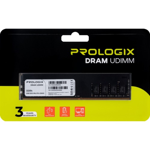 Модуль памяті для компютера DDR4 8GB 3200 MHz Prologix (PRO8GB3200D4)