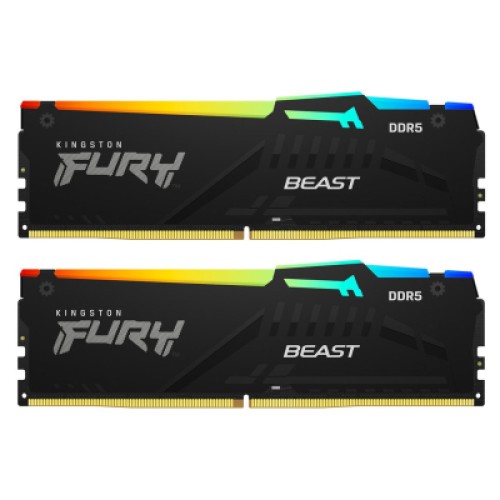 Модуль памяті для компютера DDR5 32GB (2x16GB) 6000 MHz Beast RGB Kingston Fury (ex.HyperX) (KF560C30BBAK2-32)