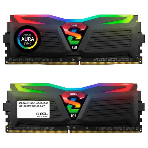 Модуль памяті для компютера DDR4 8GB (2x4GB) 2400 MHz Super LUCE RGB Geil (GLS48GB2400C16DC)