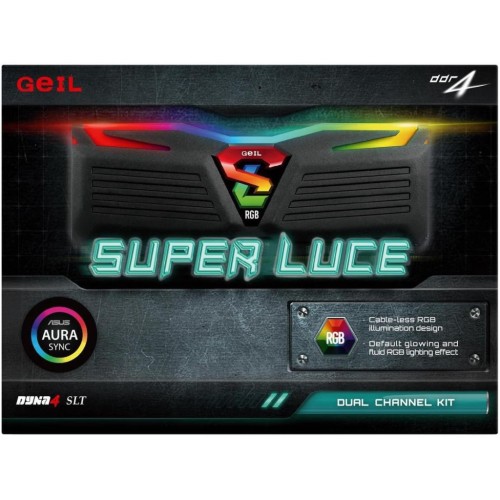 Модуль памяті для компютера DDR4 8GB (2x4GB) 2400 MHz Super LUCE RGB Geil (GLS48GB2400C16DC)