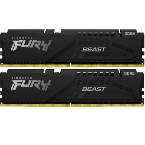 Модуль памяті для компютера DDR5 16GB (2x8GB) 6000 MHz Beast Black XMP Kingston Fury (ex.HyperX) (KF560C30BBK2-16)