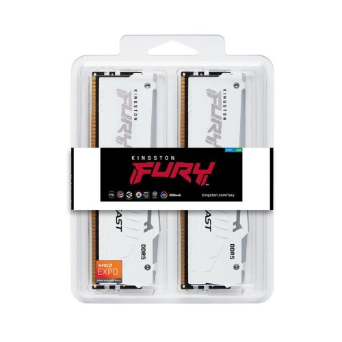 Модуль памяті для компютера DDR5 32GB (2x16GB) 6000 MHz Beast White RGB EXPO Kingston Fury (ex.HyperX) (KF560C30BWEAK2-32)