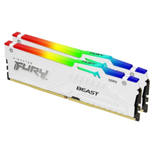 Модуль памяті для компютера DDR5 32GB (2x16GB) 6000 MHz Beast White RGB XMP Kingston Fury (ex.HyperX) (KF560C30BWAK2-32)