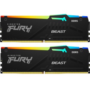 Модуль пам'яті для комп'ютера DDR5 32GB (2x16GB) 6400 MHz Beast RGB XMP Kingston Fury (ex.HyperX) (KF564C32BBAK2-32)