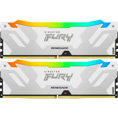 Модуль памяті для компютера DDR5 32GB (2x16GB) 8000 MHz Renegade RGB White XMP Kingston Fury (ex.HyperX) (KF580C38RWAK2-32)