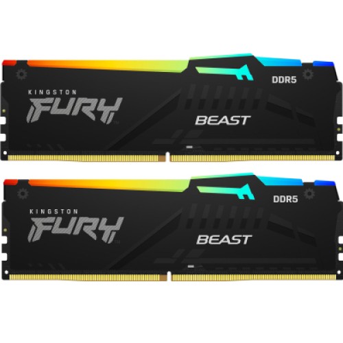 Модуль памяті для компютера DDR5 64GB (2x32GB) 6400 MHz Beast RGB XMP Kingston Fury (ex.HyperX) (KF564C32BBAK2-64)