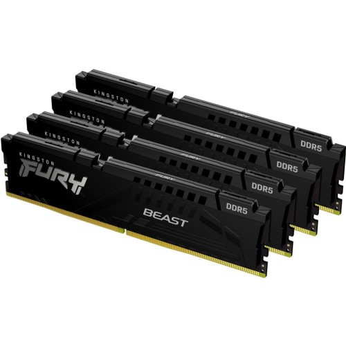 Модуль памяті для компютера DDR5 128GB (4x32GB) 5600 MHz Beast Black XMP Kingston Fury (ex.HyperX) (KF556C40BBK4-128)