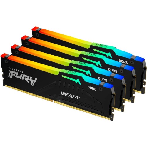 Модуль памяті для компютера DDR5 128GB (4x32GB) 5600 MHz Beast RGB XMP Kingston Fury (ex.HyperX) (KF556C40BBAK4-128)