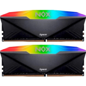 Модуль пам'яті для комп'ютера DDR4 16GB (2x8GB) 3200 MHz NOX RGB Black Apacer (AH4U16G32C28YNBAA-2)