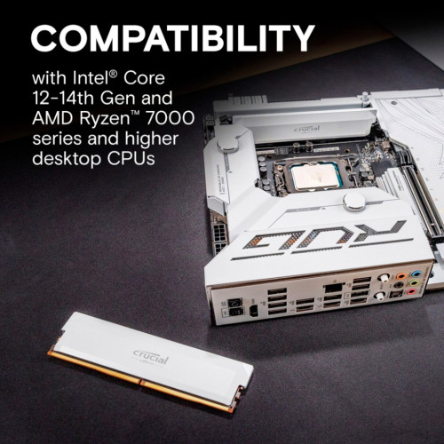 Модуль пам'яті для комп'ютера DDR5 16GB 6400 MHz Pro Overclocking White Micron (CP16G64C38U5W)