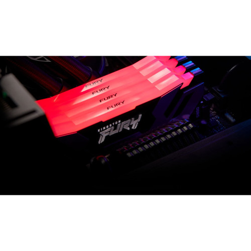 Модуль пам'яті для комп'ютера DDR5 48GB (2x24GB) 8000 MHz Renegade RGB Black/Silver Kingston Fury (ex.HyperX) (KF580C38RSAK2-48)