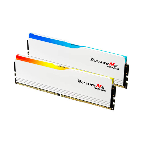 Модуль пам'яті для комп'ютера DDR5 64GB (2x32GB) 6000 MHz Ripjaws M5 Neo RGB Matte White G.Skill (F5-6000J3636F32GX2-RM5NRW)