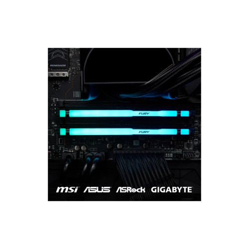 Модуль пам'яті для комп'ютера DDR5 128GB (2x64GB) 5600 MHz Beast RGB Kingston Fury (ex.HyperX) (KF556C40BBAK2-128)