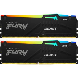 Модуль пам'яті для комп'ютера DDR5 128GB (2x64GB) 5600 MHz Beast RGB Kingston Fury (ex.HyperX) (KF556C40BBAK2-128)