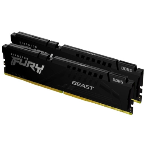 Модуль пам'яті для комп'ютера DDR5 64GB (2x32GB) 5200 MHz Beast Black Kingston Fury (ex.HyperX) (KF552C40BB2K2-64)