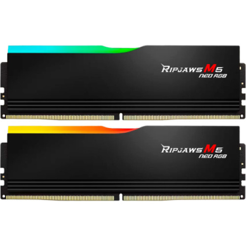 Модуль пам'яті для комп'ютера DDR5 64GB (2x32GB) 6000 MHz Ripjaws M5 Neo RGB Matte Black G.Skill (F5-6000J3238G32GX2-RM5NRK)