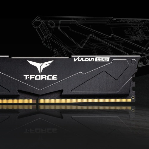 Модуль пам'яті для комп'ютера DDR5 32GB (2x16GB) 6000 MHz T-Force Vulcan Black Team (FLBD532G6000HC38JDC01)