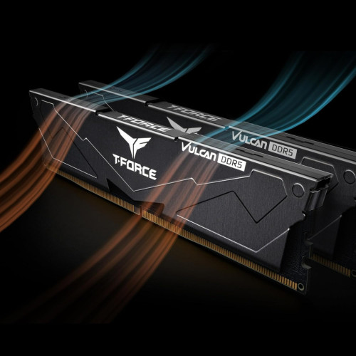 Модуль пам'яті для комп'ютера DDR5 32GB (2x16GB) 6000 MHz T-Force Vulcan Black Team (FLBD532G6000HC38JDC01)