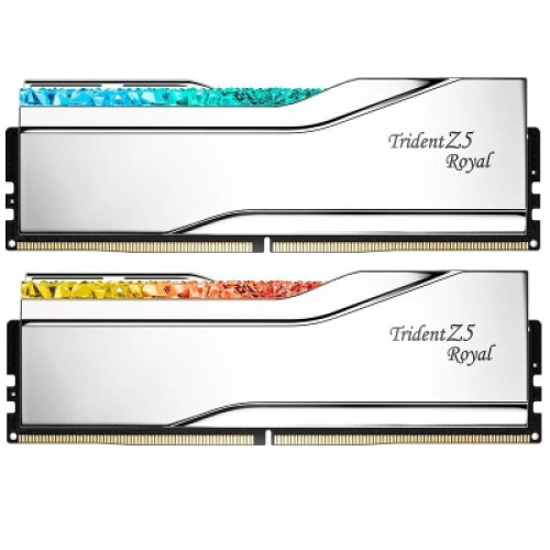Модуль пам'яті для комп'ютера DDR5 64GB (2x32GB) 6400 MHz Trident Z5 Royal Silver G.Skill (F5-6400J3239G32GX2-TR5S)