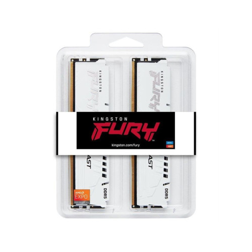 Модуль пам'яті для комп'ютера DDR5 32GB (2x16GB) 6000 MHz Beast White Kingston Fury (ex.HyperX) (KF560C36BWE2K2-32)