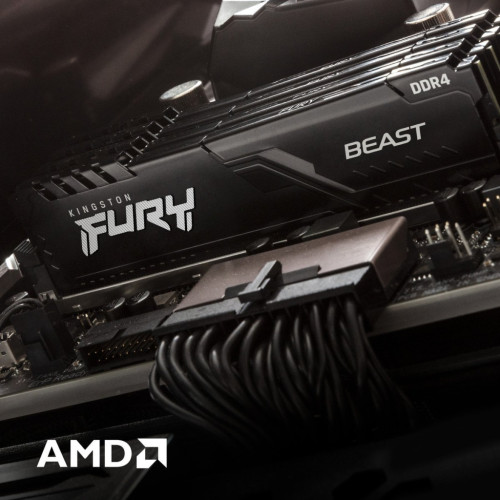 Модуль пам'яті для комп'ютера DDR4 16GB 3200 MHz Beast Black Kingston Fury (ex.HyperX) (KF432C16BB1/16WP)