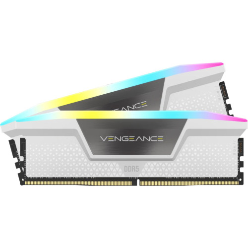 Модуль пам'яті для комп'ютера DDR5 64GB (2x32GB) 6000 MHz Vengeance RGB White Corsair (CMH64GX5M2B6000Z30W)