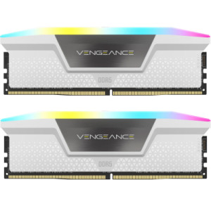 Модуль пам'яті для комп'ютера DDR5 64GB (2x32GB) 6000 MHz Vengeance RGB White Corsair (CMH64GX5M2B6000Z30W)