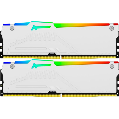 Модуль пам'яті для комп'ютера DDR5 16GB 5200 MHz Beast White RGB Kingston Fury (ex.HyperX) (KF552C40BWAK2-16)