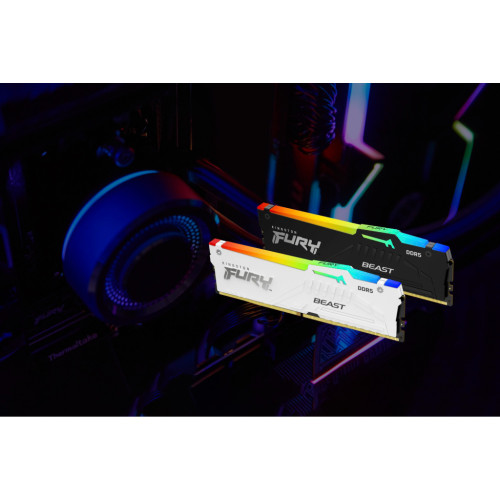 Модуль пам'яті для комп'ютера DDR5 16GB 5200 MHz Beast White RGB Kingston Fury (ex.HyperX) (KF552C40BWAK2-16)