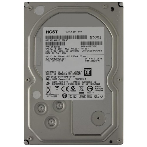 Жорсткий диск 3.5 2TB WDC Hitachi HGST (0F23029 / HUS726020ALE614)