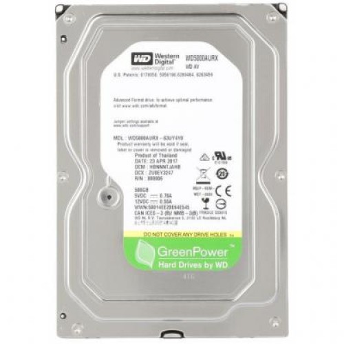 Жорсткий диск 3.5  500Gb WD (#WD5000AURX-FR#)