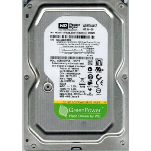 Жорсткий диск 3.5  500Gb WD (#WD5000AVCS-FR#)