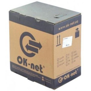 Кабель мережевий OK-Net UTP 500м 2 пары внешний (КПП-ВП (100) 2х2х0,50 / 500)