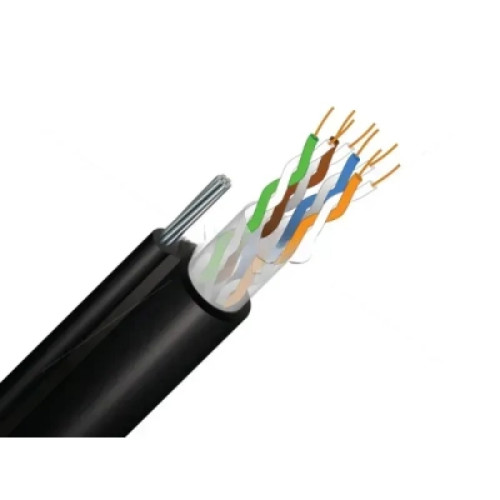 Кабель мережевий FinMark UTP CAT5e 4P 24AWG PE-M B 305m Drum, зовнішній, трос 7*0,5мм (279728)