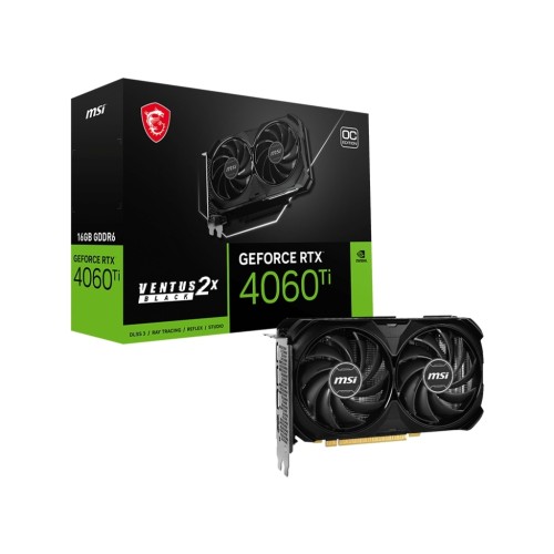 Відеокарта MSI GeForce RTX4060Ti 16Gb VENTUS 2X OC BLACK (RTX 4060 Ti VENTUS 2X BLACK 16G OC)