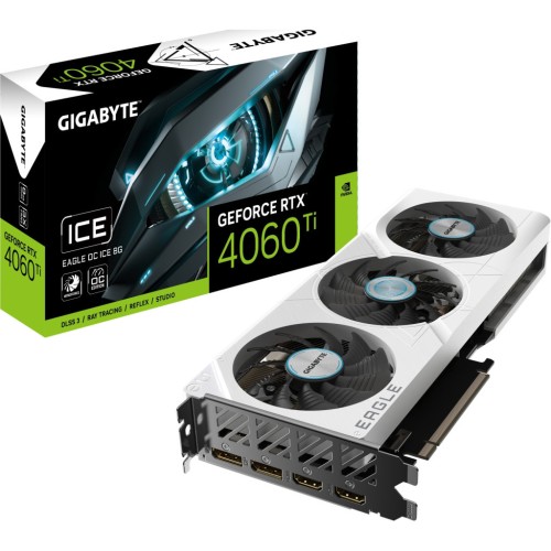 Відеокарта GIGABYTE GeForce RTX4060Ti 8Gb EAGLE OC ICE (GV-N406TEAGLEOC ICE-8GD)