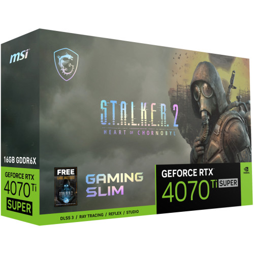 Відеокарта GeForce RTX4070Ti SUPER 16Gb GAMING SLIM STALKER 2 EDITION MSI (RTX 4070 Ti SUPER 16G GAMING SLIM STALKE)