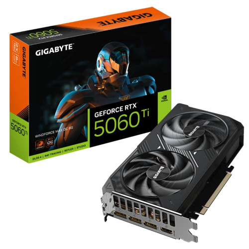 Відеокарта GIGABYTE GeForce RTX5060Ti 8Gb WINDFORCE MAX OC (GV-N506TWF2MAX OC-8GD)
