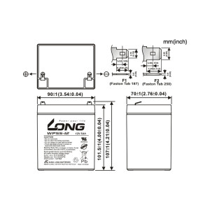 Батарея до ДБЖ Long 12В 5Ач (WPS5-12) (WPS5-12)