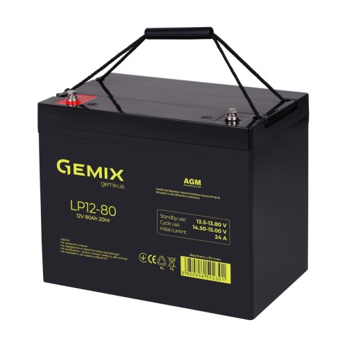 Батарея до ДБЖ Gemix LP 12V 80Ah (LP1280)